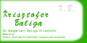 krisztofer baliga business card